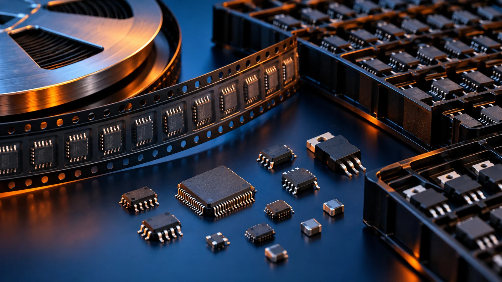 Illustrative semiconductor packaging and component assortment