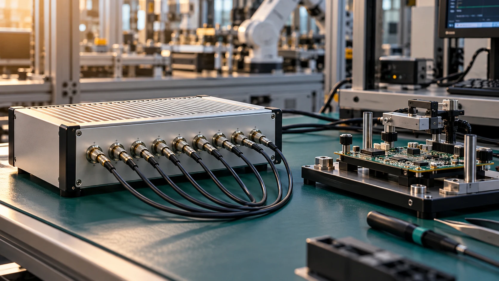 Illustrative modular acquisition hardware for automated production tests
